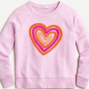 Adorable J. Crew Girls' pink chenille heart sweatshirt. Perfect condition!